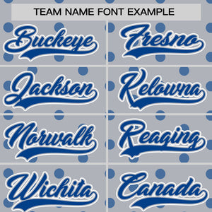 Custom Gray Royal Personalized Polka Dot Graffiti Pattern Authentic Baseball Jersey