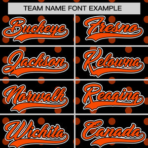 Custom Black Orange Personalized Polka Dot Graffiti Pattern Authentic Baseball Jersey