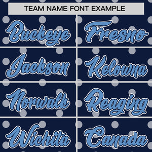 Custom Navy White Personalized Polka Dot Graffiti Pattern Authentic Baseball Jersey