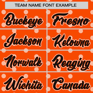 Custom Orange White Personalized Polka Dot Graffiti Pattern Authentic Baseball Jersey