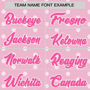 Custom Light Pink White Personalized Polka Dot Graffiti Pattern Authentic Baseball Jersey