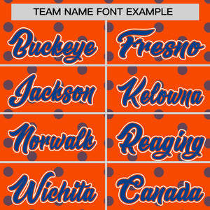 Custom Orange Royal Personalized Polka Dot Graffiti Pattern Authentic Baseball Jersey