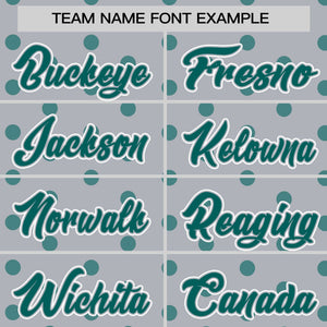 Custom Gray Aqua Personalized Polka Dot Graffiti Pattern Authentic Baseball Jersey