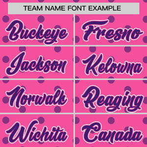 Custom Pink Purple Personalized Polka Dot Graffiti Pattern Authentic Baseball Jersey