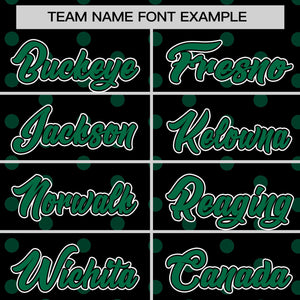 Custom Black Kelly Green Personalized Polka Dot Graffiti Pattern Authentic Baseball Jersey