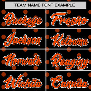 Custom Black Orange Personalized Polka Dot Graffiti Pattern Authentic Baseball Jersey