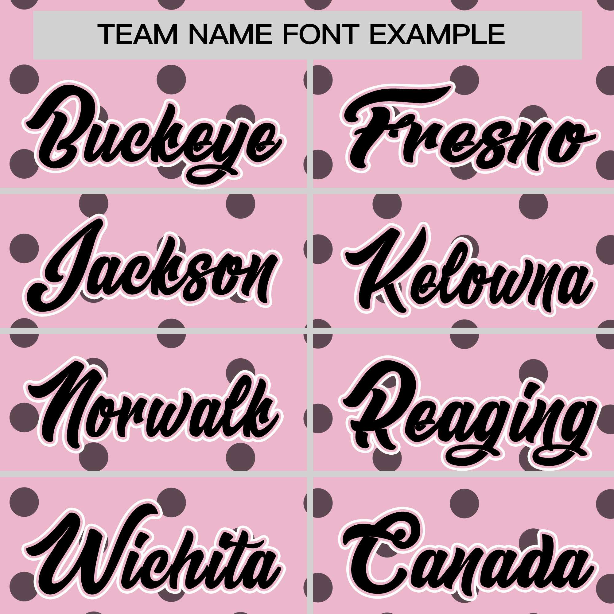 Custom Light Pink Black Personalized Polka Dot Graffiti Pattern Authentic Baseball Jersey