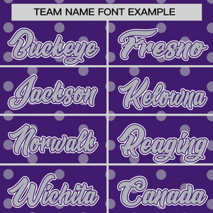 Custom Purple Gray Personalized Polka Dot Graffiti Pattern Authentic Baseball Jersey