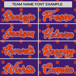 Custom Purple Orange Personalized Polka Dot Graffiti Pattern Authentic Baseball Jersey