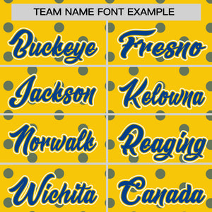 Custom Gold Royal Personalized Polka Dot Graffiti Pattern Authentic Baseball Jersey