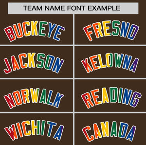 Custom Light Brown LGBT Rainbow For Pride Month Classic Style Authentic Baseball Jersey