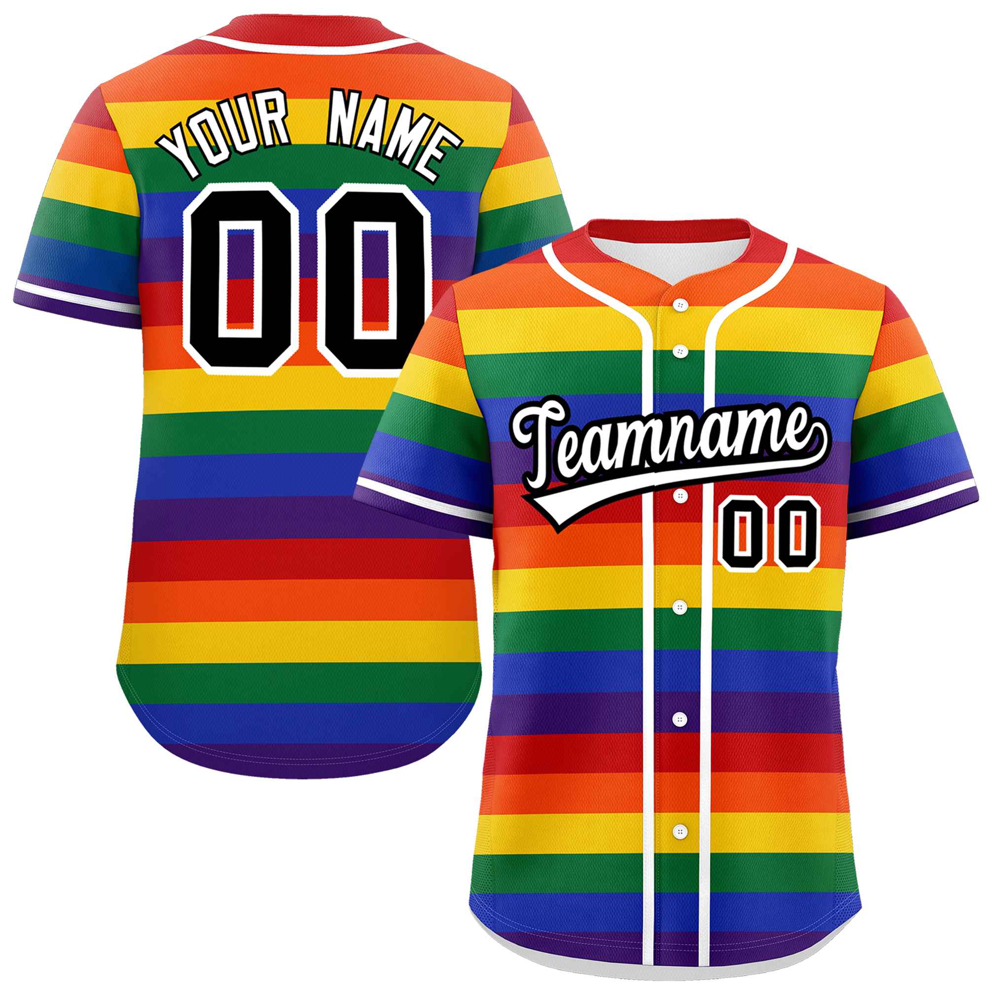 Custom LGBT Rainbow For Pride Month Color Block Personalized Authentic Baseball Jersey