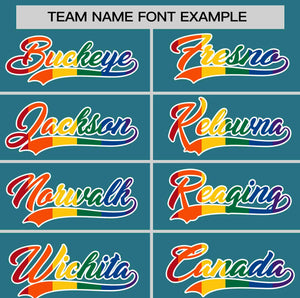 Custom Aqua LGBT Rainbow For Pride Month Classic Style Authentic Baseball Jersey