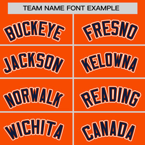 Custom Orange Navy Personalized Half Stripe Design Authentic Baseball Jersey