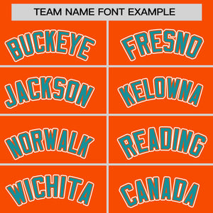 Custom Orange Aqua Personalized Half Stripe Design Authentic Baseball Jersey