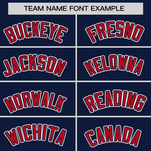 Custom Navy Red Personalized Half Stripe Design Authentic Baseball Jersey