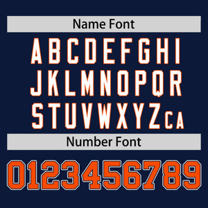 Custom Navy Orange Personalized Half Stripe Design Authentic Baseball Jersey