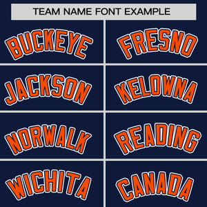 Custom Navy Orange Personalized Half Stripe Design Authentic Baseball Jersey