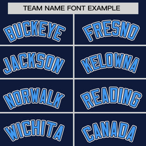 Custom Navy Powder Blue Personalized Half Stripe Design Authentic Baseball Jersey