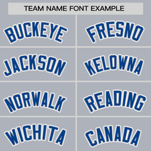 Custom Gray Royal Personalized Half Stripe Design Authentic Baseball Jersey