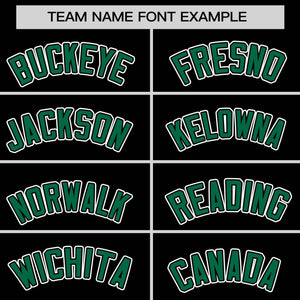 Custom Black Kelly Green Personalized Half Stripe Design Authentic Baseball Jersey