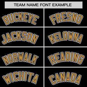 Custom Black Old Gold Personalized Half Stripe Design Authentic Baseball Jersey