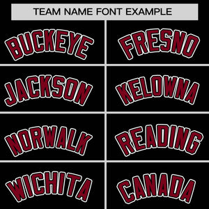 Custom Black Crimson Personalized Half Stripe Design Authentic Baseball Jersey