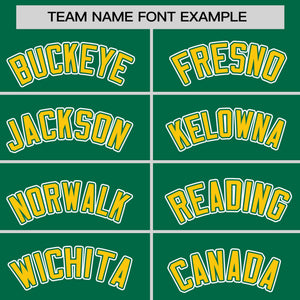 Custom Kelly Green Gold Personalized Half Stripe Design Authentic Baseball Jersey