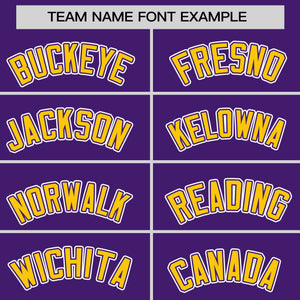 Custom Purple Gold Personalized Half Stripe Design Authentic Baseball Jersey