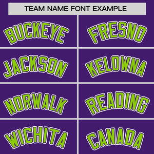 Custom Purple Neon Green Personalized Half Stripe Design Authentic Baseball Jersey