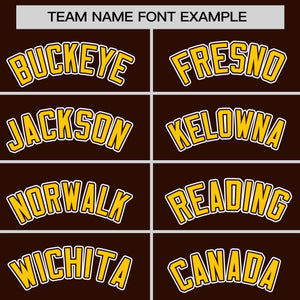 Custom Brown Gold Personalized Half Stripe Design Authentic Baseball Jersey