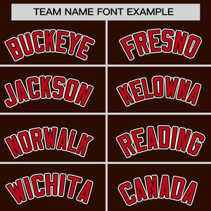 Custom Brown Red Personalized Half Stripe Design Authentic Baseball Jersey