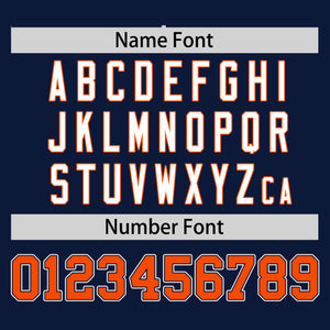 Custom Navy Orange Personalized Half Stripe Design Authentic Baseball Jersey