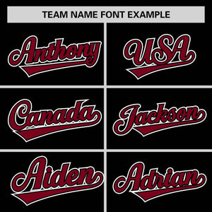 Custom Black Crimson Personalized Half Stripe Design Authentic Baseball Jersey