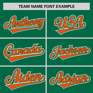 Custom Kelly Green Orange Personalized Half Stripe Design Authentic Baseball Jersey