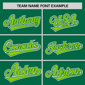 Custom Kelly Green Neon Green Personalized Half Stripe Design Authentic Baseball Jersey