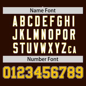 Custom Brown Gold Personalized Half Stripe Design Authentic Baseball Jersey