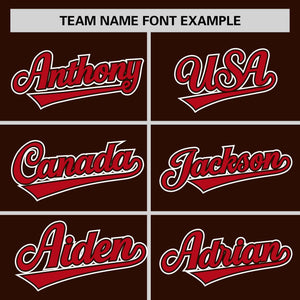 Custom Brown Red Personalized Half Stripe Design Authentic Baseball Jersey