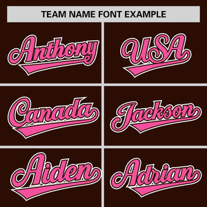 Custom Brown Pink Personalized Half Stripe Design Authentic Baseball Jersey