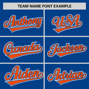 Custom Royal Orange Personalized Half Stripe Design Authentic Baseball Jersey