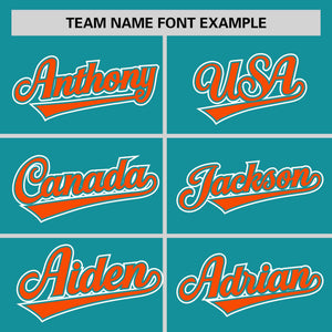 Custom Aqua Orange Personalized Half Stripe Design Authentic Baseball Jersey