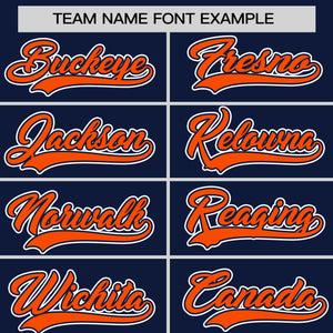 Custom Navy Orange Personalized Half Stripe Design Authentic Baseball Jersey