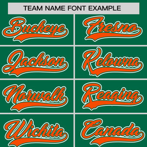 Custom Kelly Green Orange Personalized Half Stripe Design Authentic Baseball Jersey