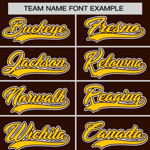 Custom Brown Gold Personalized Half Stripe Design Authentic Baseball Jersey