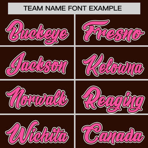 Custom Brown Pink Personalized Half Stripe Design Authentic Baseball Jersey