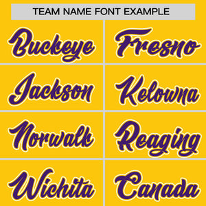 Custom Gold Purple Personalized Half Stripe Design Authentic Baseball Jersey