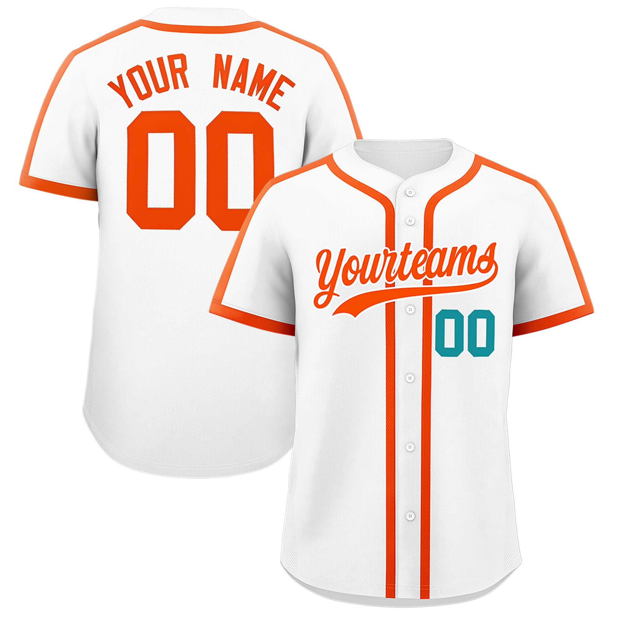 Custom White Orange Personalized Classic Authentic Baseball Jersey