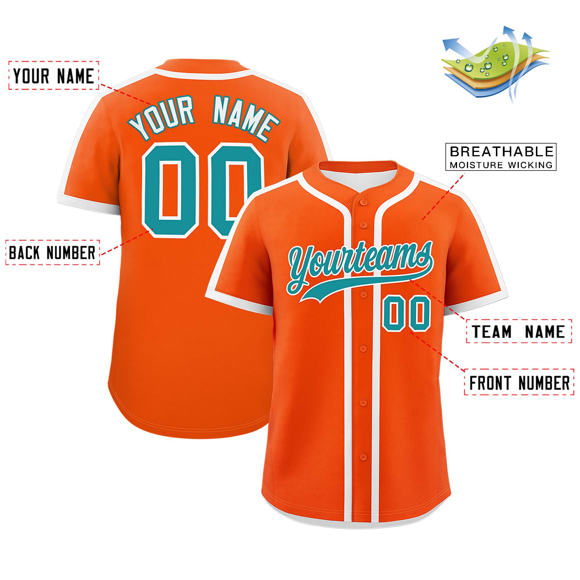 Custom Orange White Personalized Classic Authentic Baseball Jersey