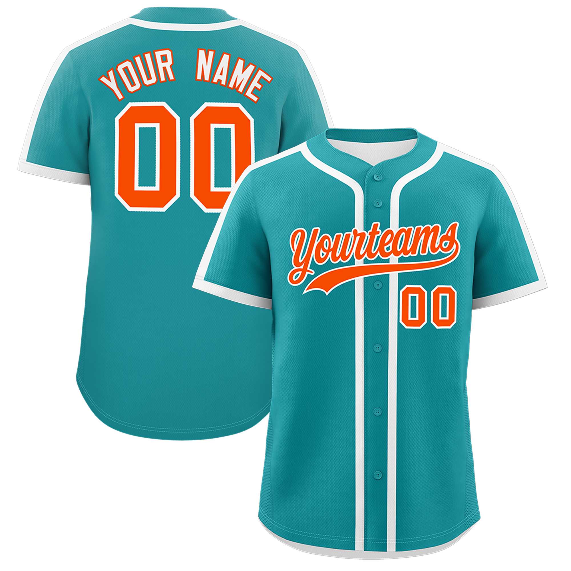 Custom Aqua White Personalized Classic Authentic Baseball Jersey