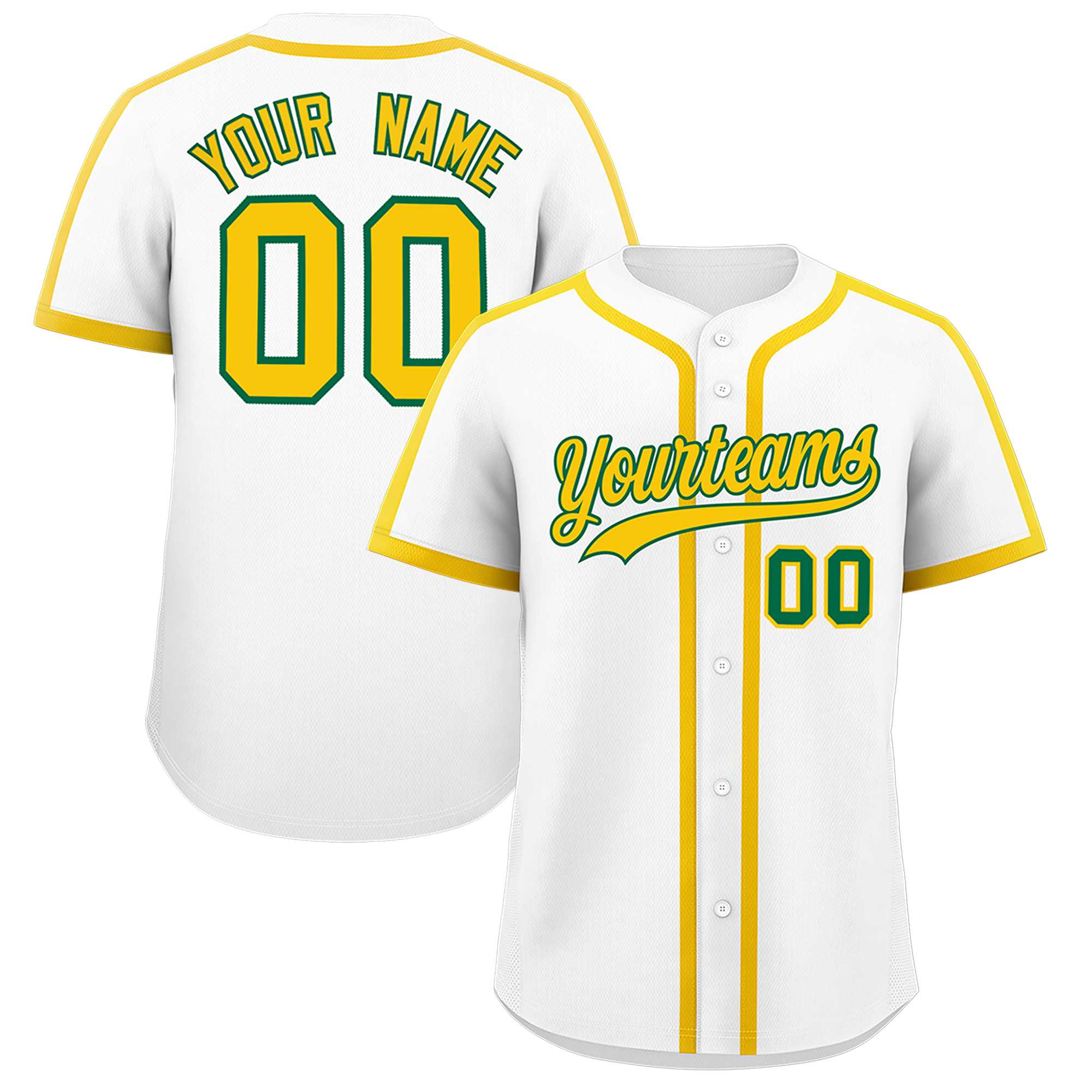 Custom White Gold Personalized Classic Authentic Baseball Jersey